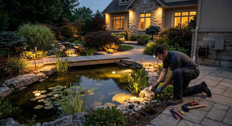 Pond Lighting Installation in Prescott Valley, AZ