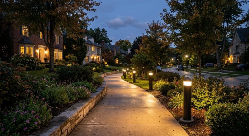 Sidewalk Lighting Installation in Olathe, KS